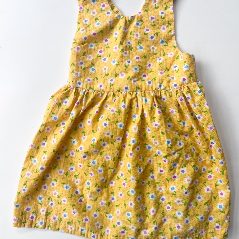 Handmade Yellow Floral Sleeveless Dress